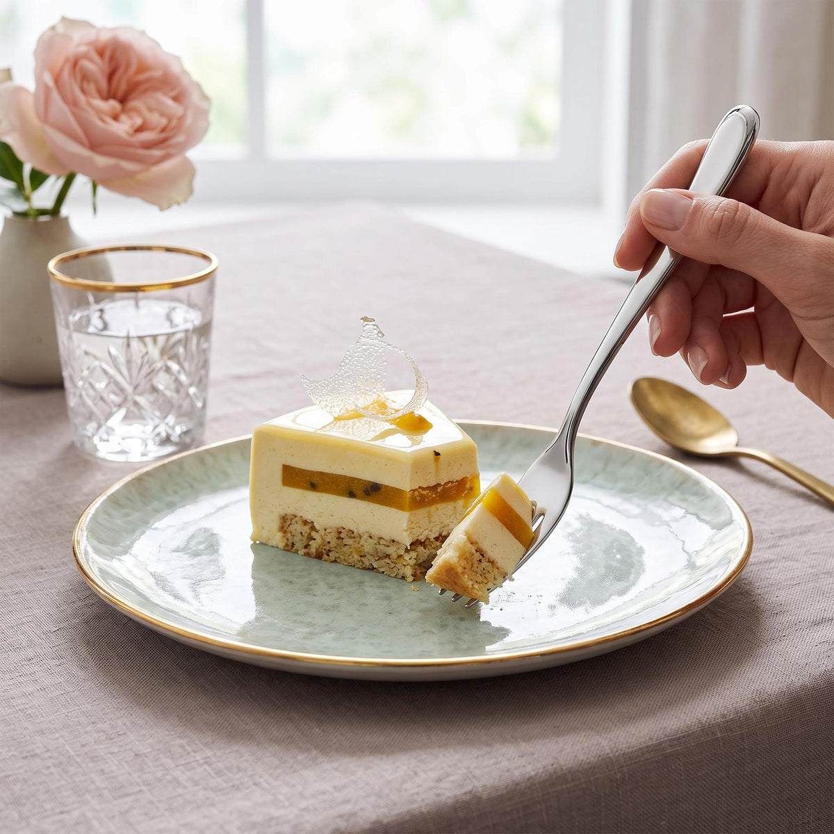 Dolphy Augusta Stainless Steel Cake Fork 145mm – 18/0 Grade (Pack of 12)