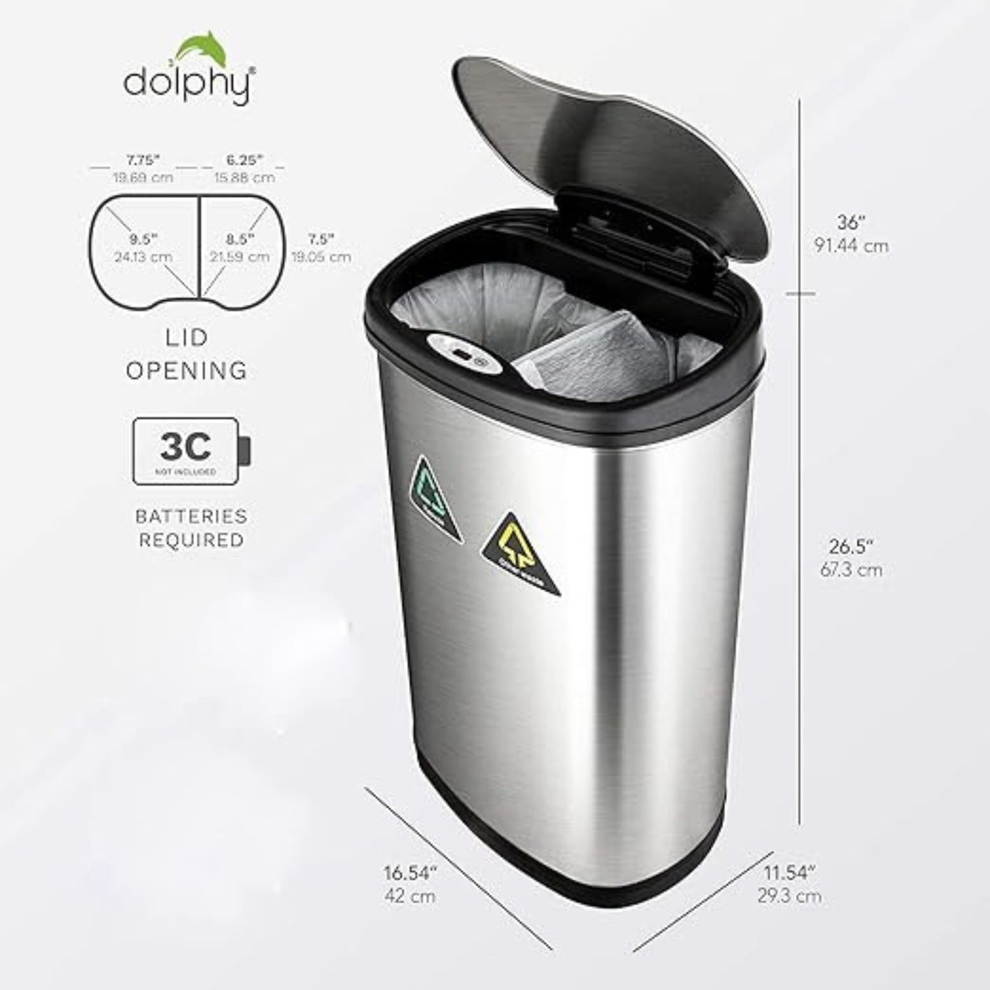 50L Touchless Trash Bins