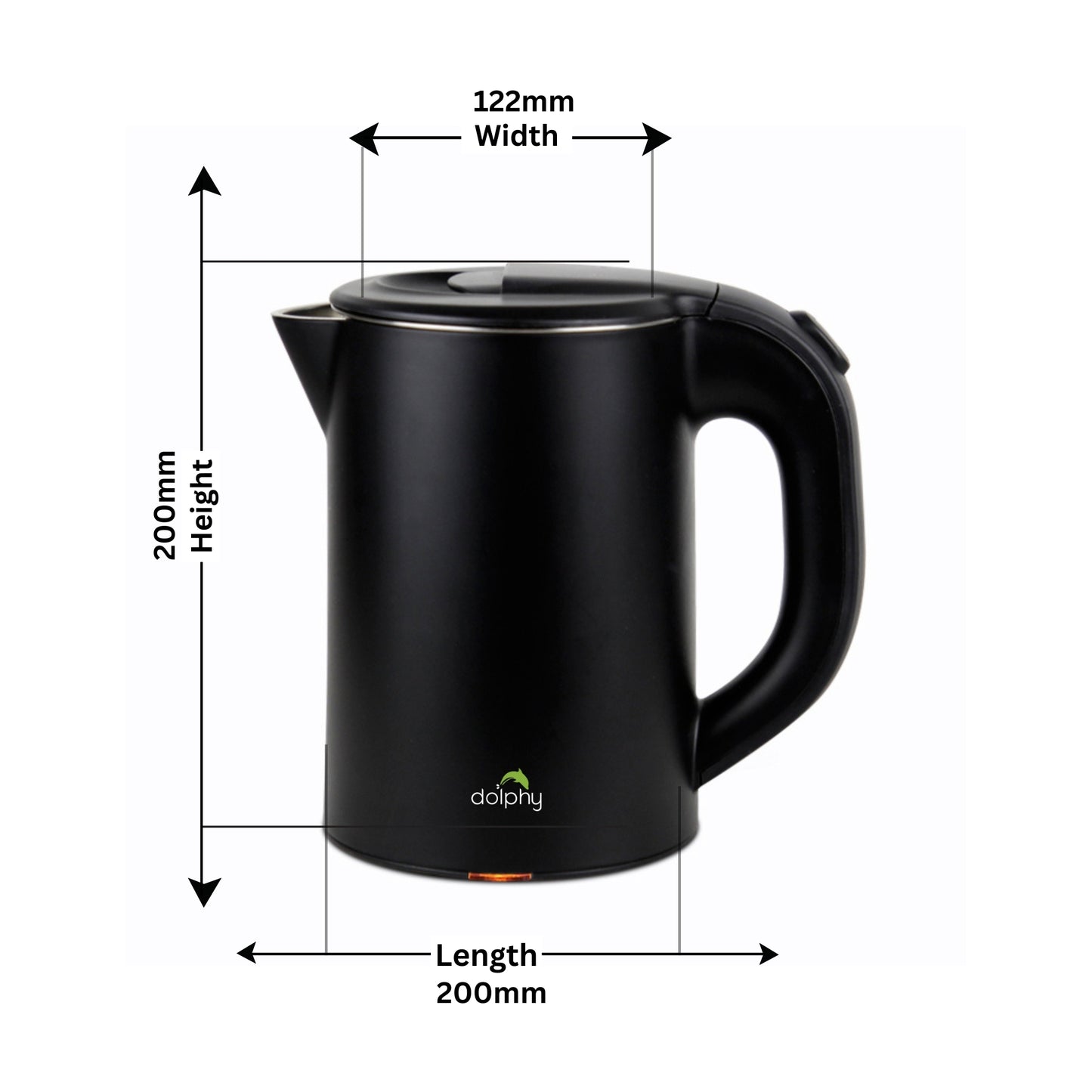 0.8L Stainless Steel Electric Kettle Black