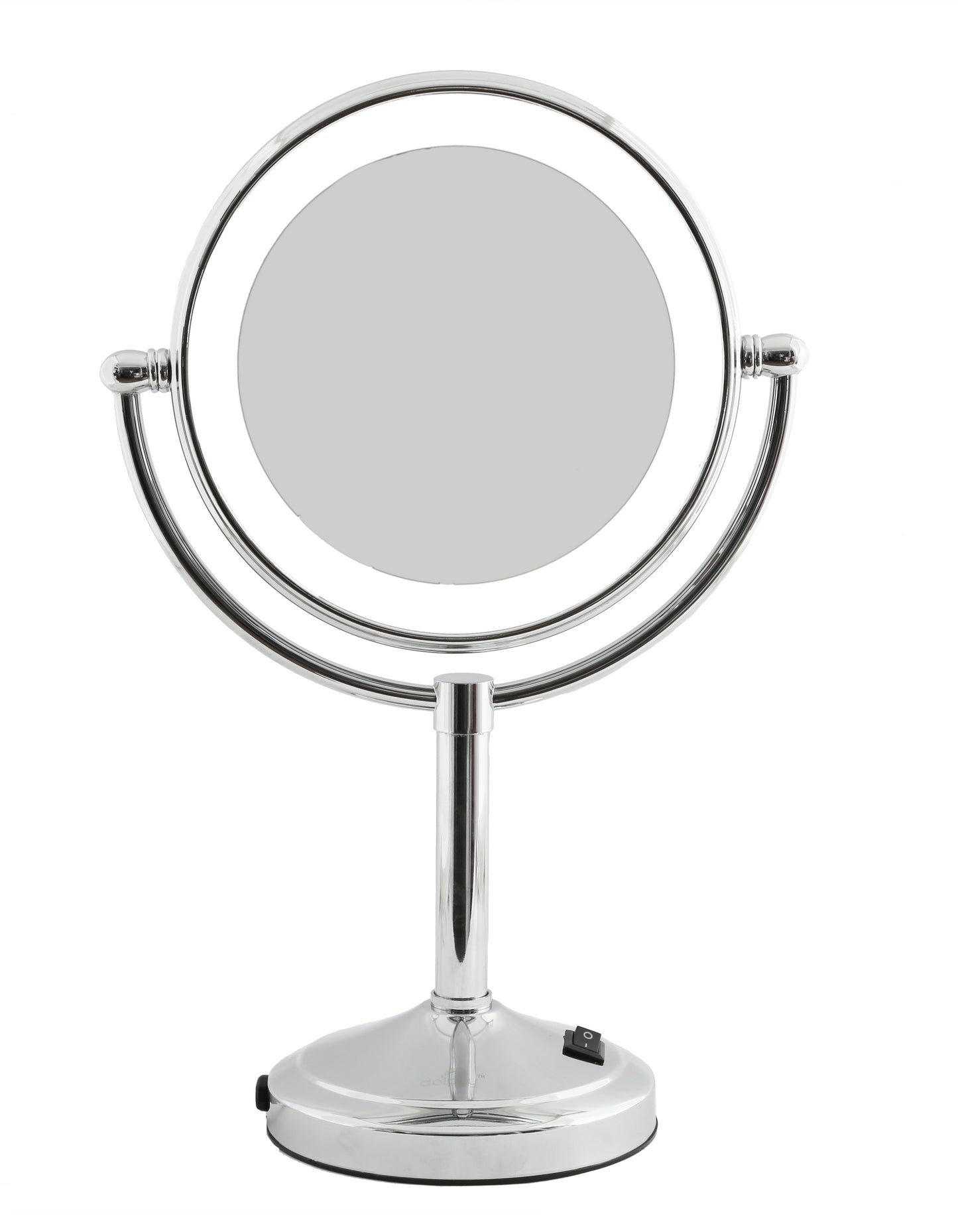5X & 1X LED Tabletop Magnifying Mirror - Chrome