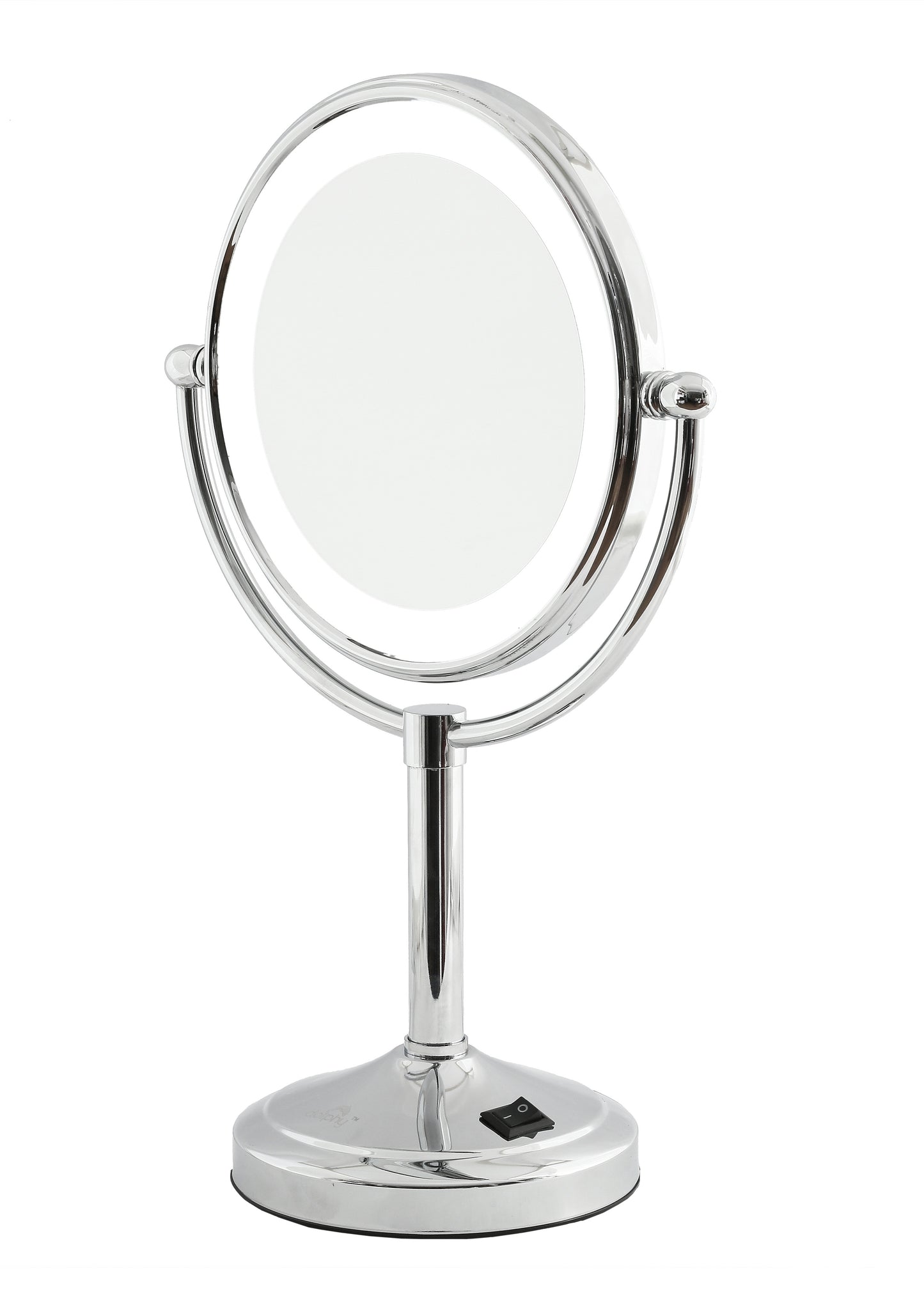 5X & 1X LED Tabletop Magnifying Mirror - Chrome