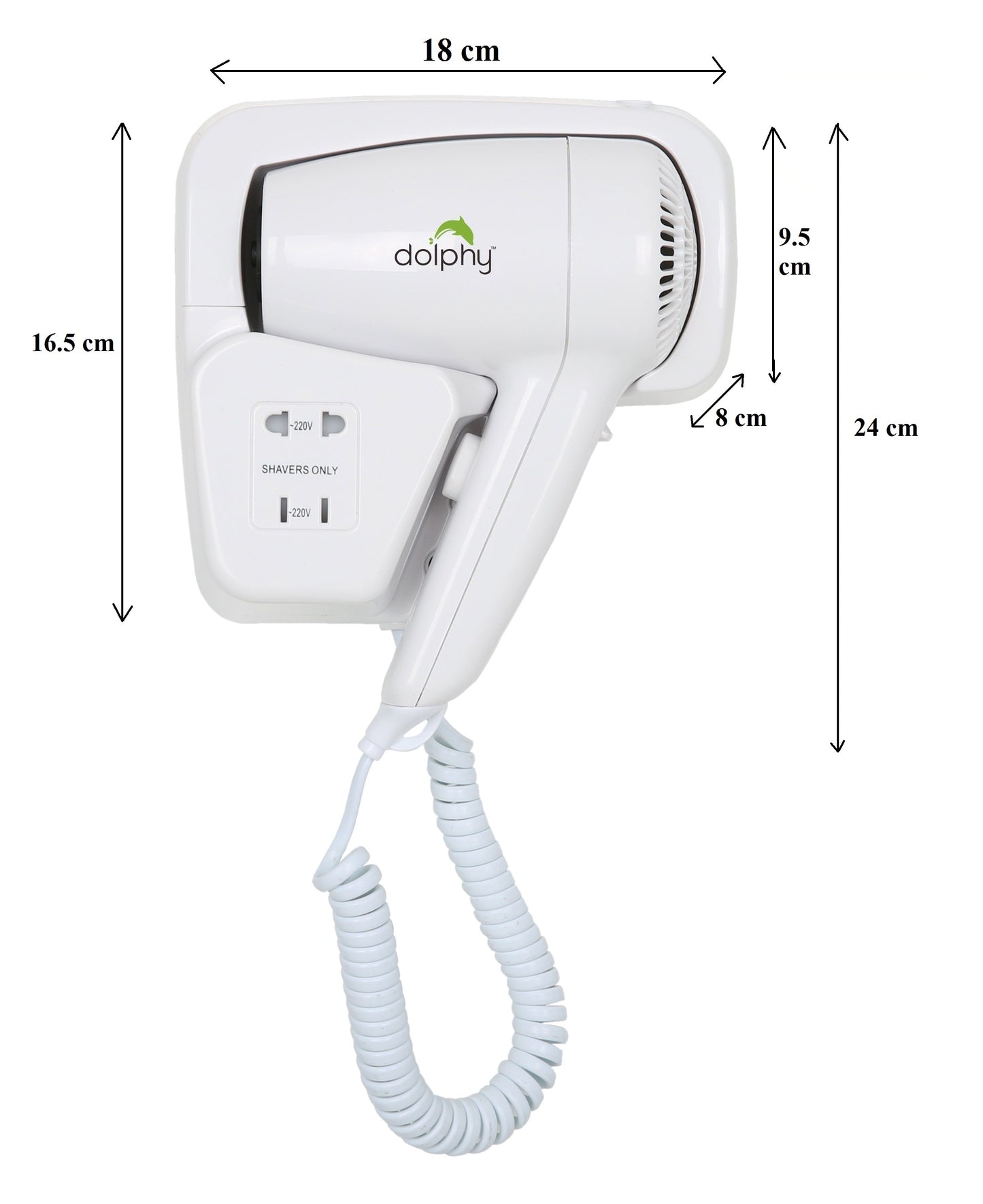 CLASSIC Wall Mount Hair Dryer 1220W-1400W - White