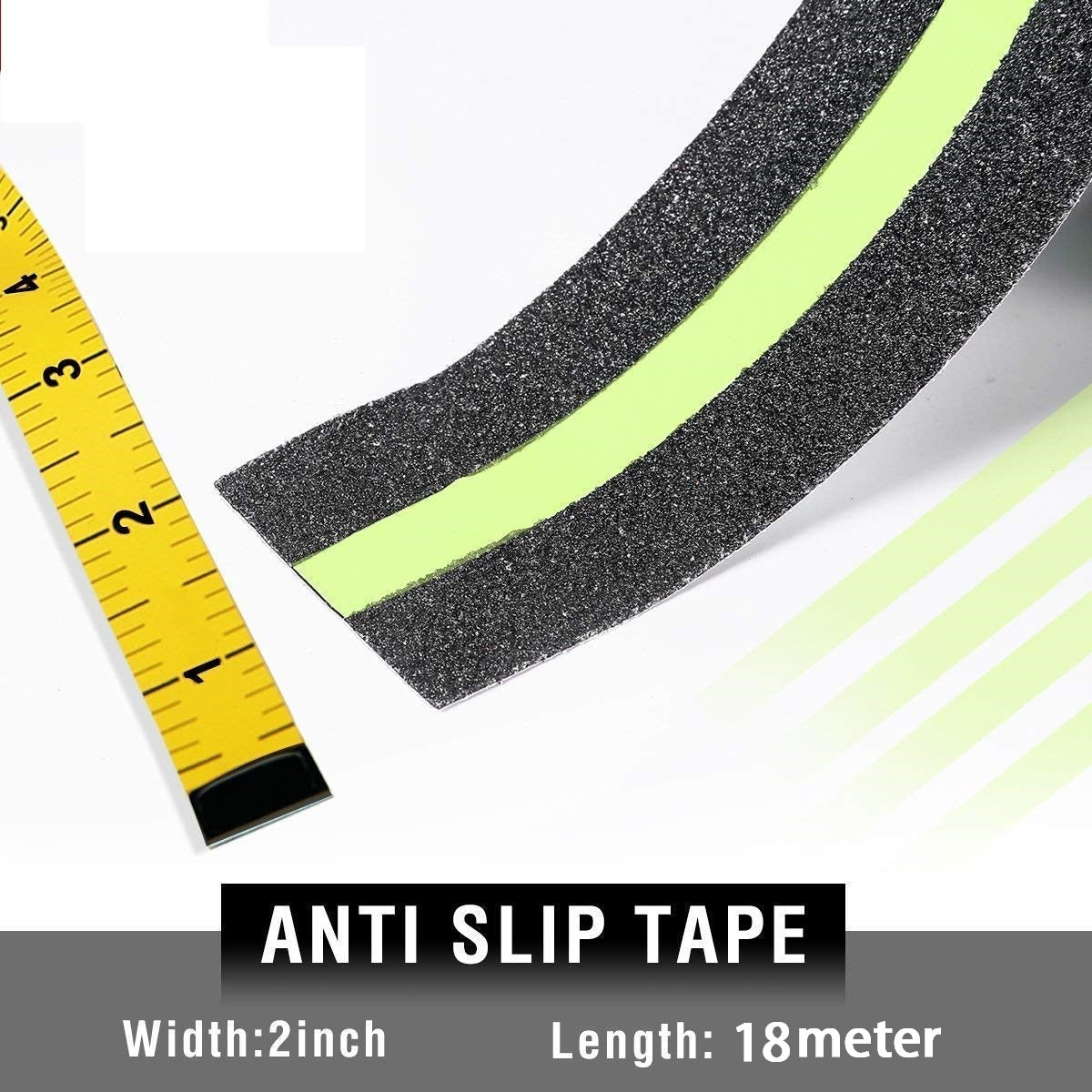 Anti Skid Tape - Black With Glow in Dark Stripe