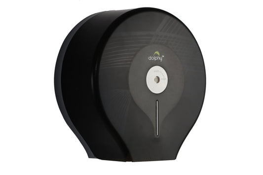 Jumbo Plastic Toilet Roll Dispenser - Black
