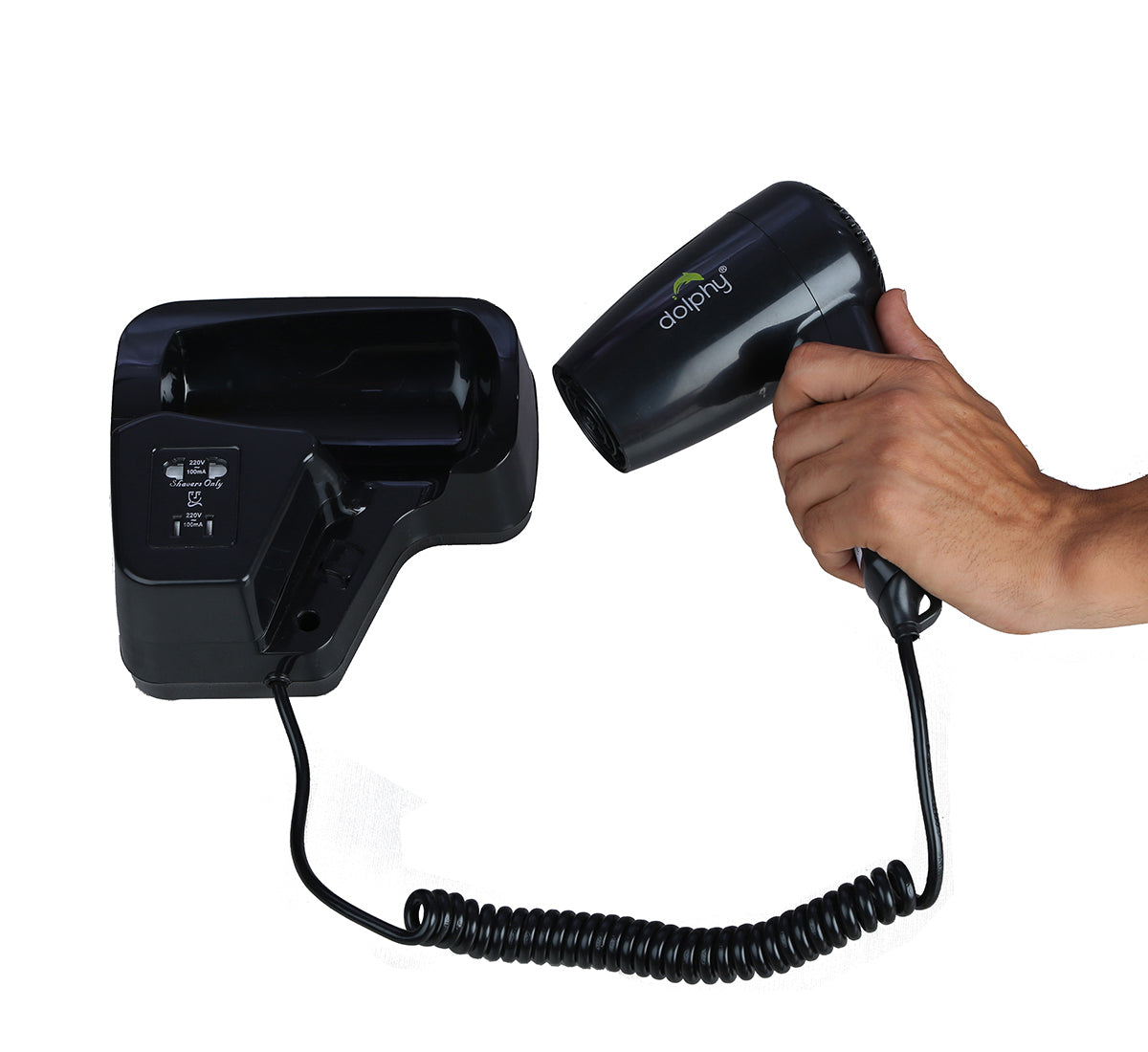 CLASSIC Wall Mount Hair Dryer 1220W-1400W Black
