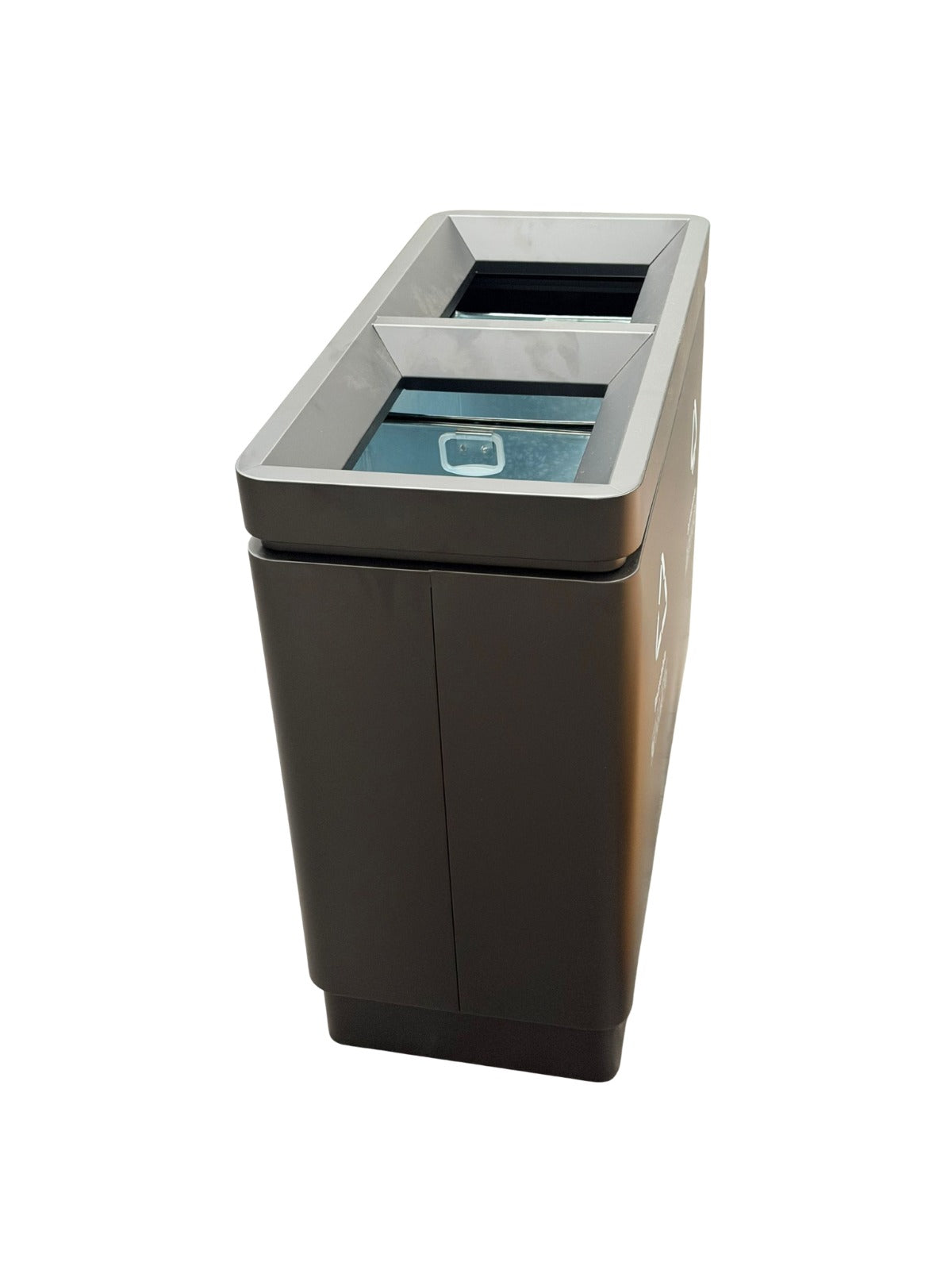 Stainless Steel Recycling Bin 60L + 60L – Matte Black Dual Compartment Design