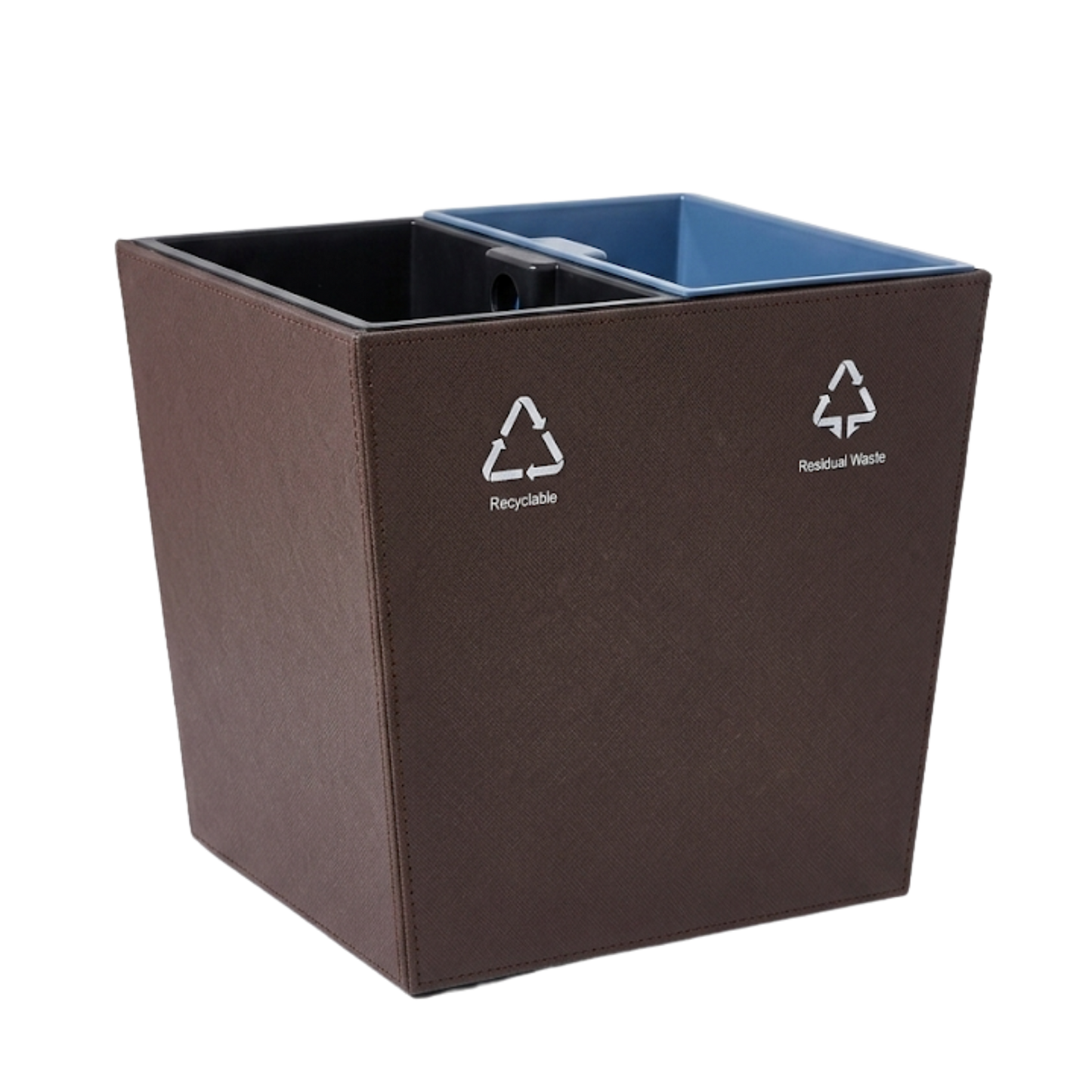 7L+7L Indoor Trash Can-Brown
