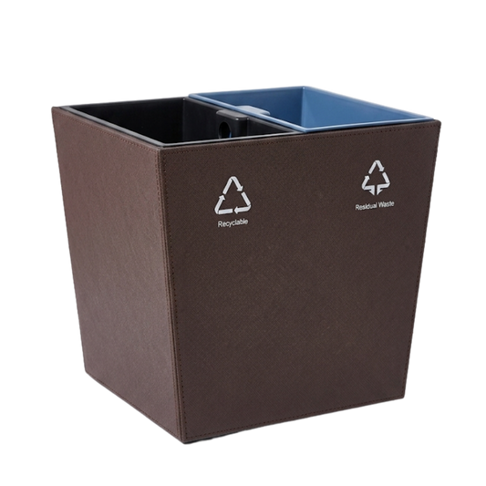 7L+7L Indoor Trash Can-Brown