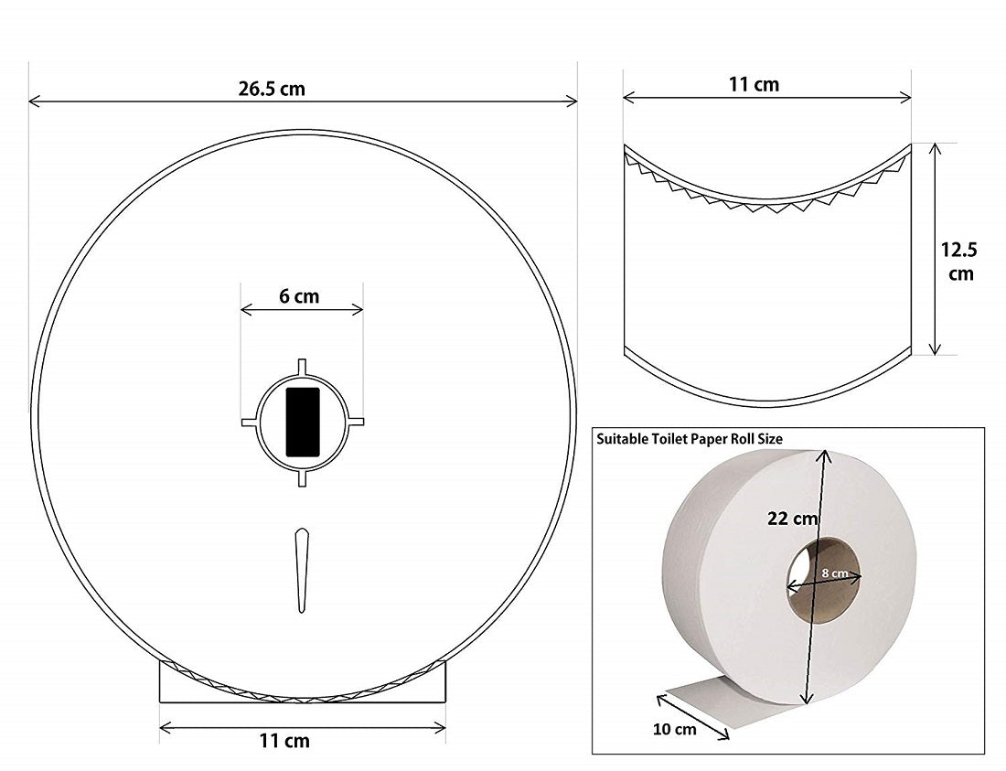 Stainless Steel Jumbo Toilet Roll Dispenser