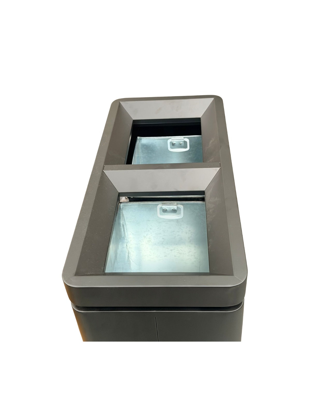 Stainless Steel Recycling Bin 60L + 60L – Matte Black Dual Compartment Design