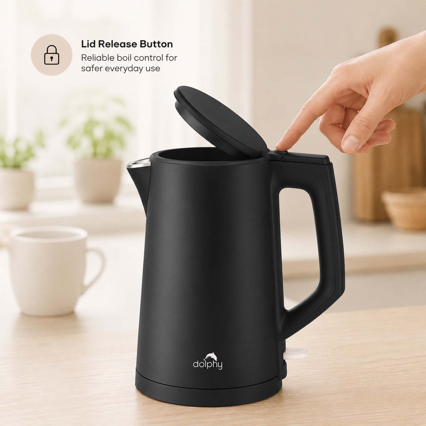 1.0L Black Stainless Steel Kettle