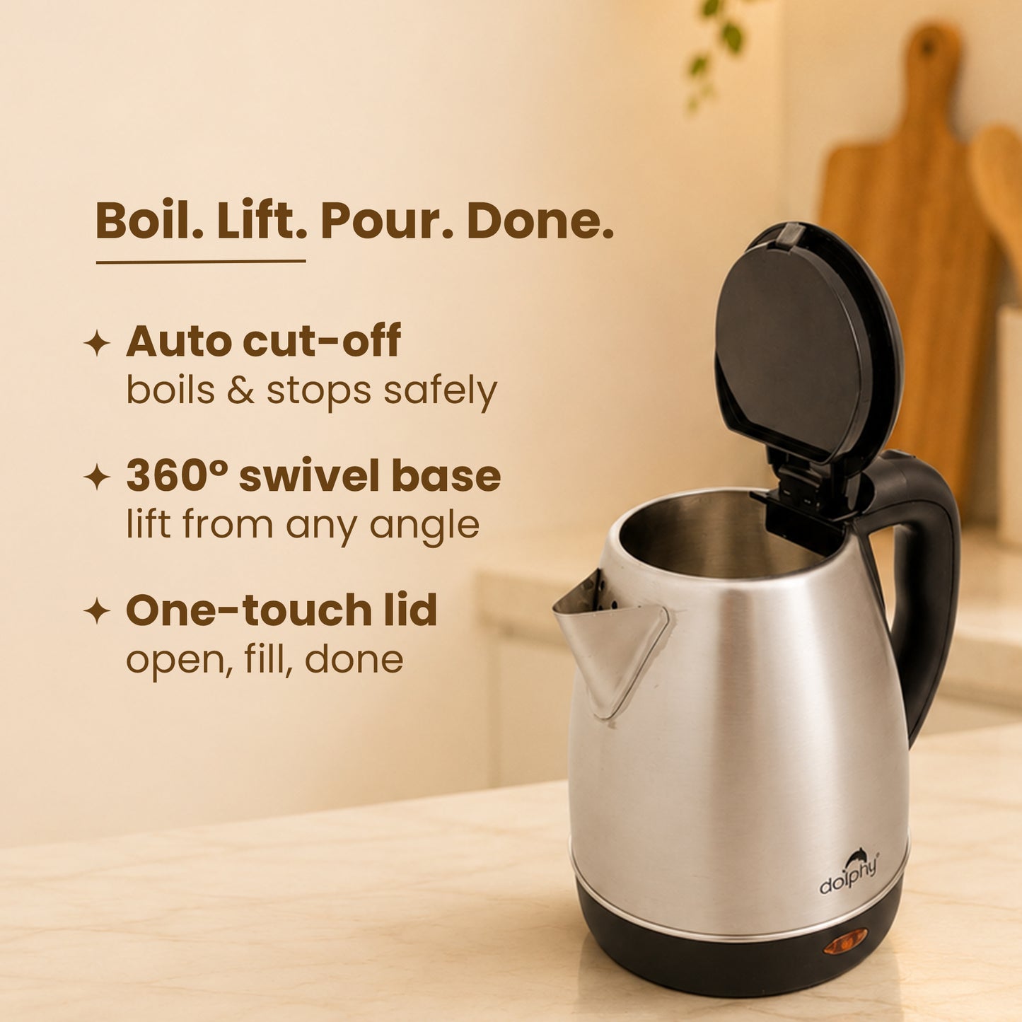 1.2L Stainless Steel Electric Kettle - Silver
