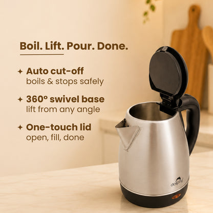 1.2L Stainless Steel Electric Kettle - Silver