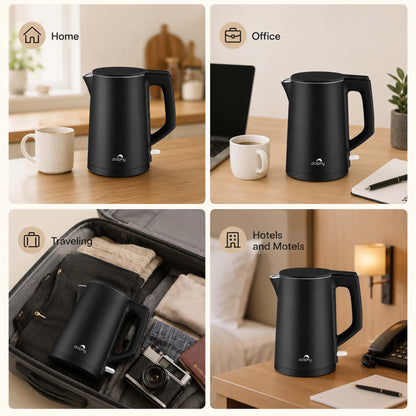 1.0L Black Stainless Steel Kettle