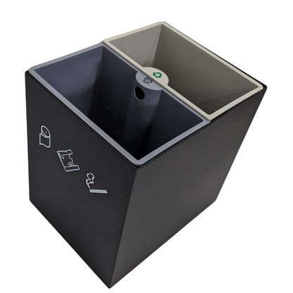 Recycle Compartment Bin 7L + 7L - Black