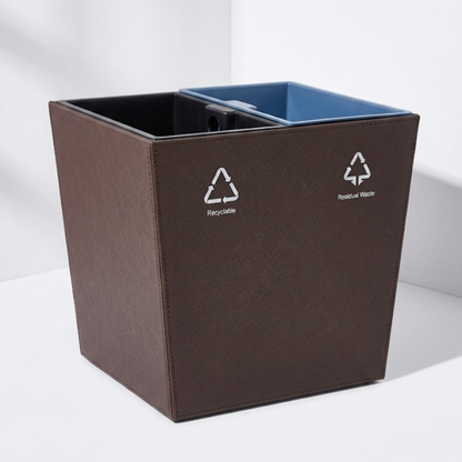 7L+7L Indoor Trash Can-Brown