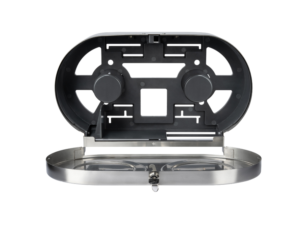 S/S Double Jumbo Toilet Roll Dispenser