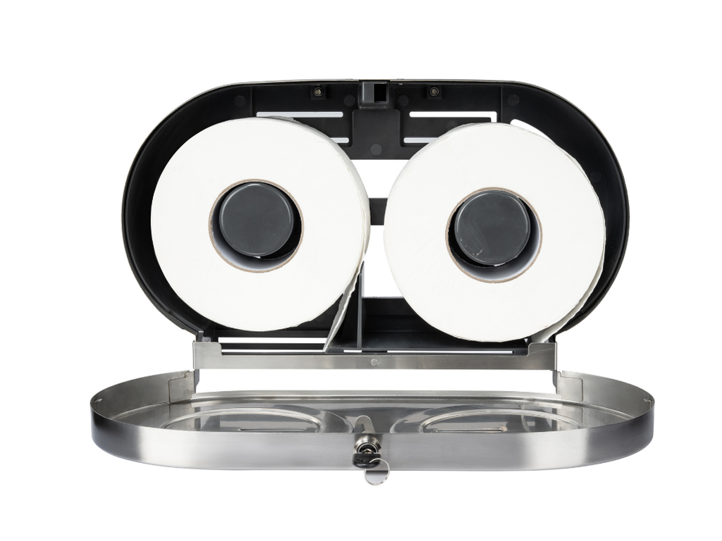 S/S Double Jumbo Toilet Roll Dispenser