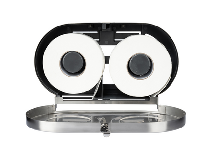 S/S Double Jumbo Toilet Roll Dispenser