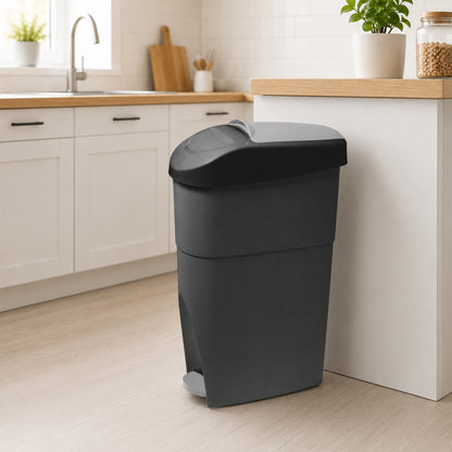Sanitary Bin with Paddle Black and Gray - 18L