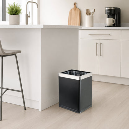 10 L Black Stainless Steel Dustbin