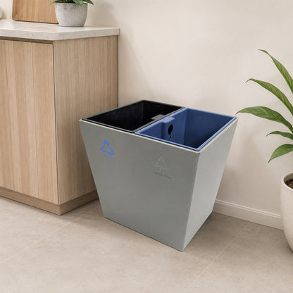 Premium Leather Recycle Compartment Bin 14L - Gray