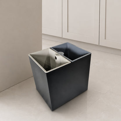Recycle Compartment Bin 7L + 7L - Black
