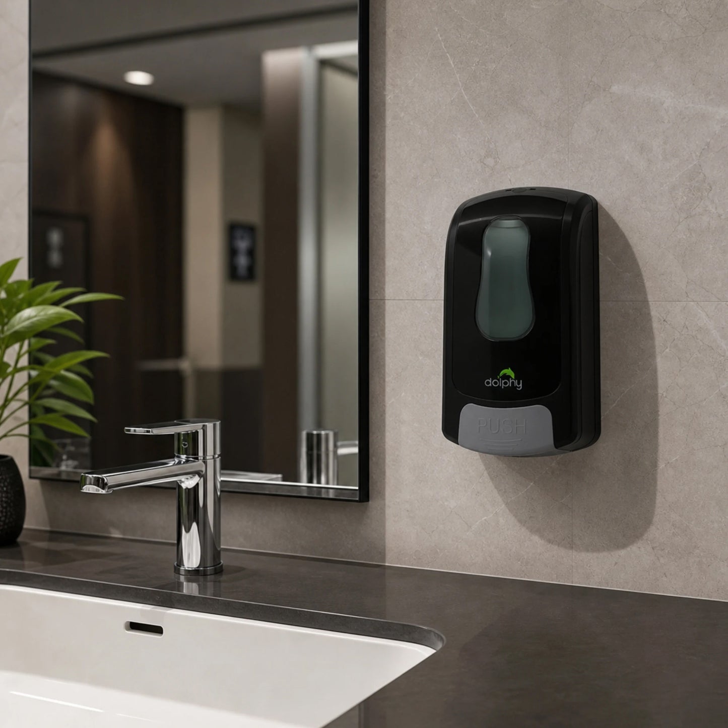 Manual Soap-Sanitiser Dispenser 1000ML - Black