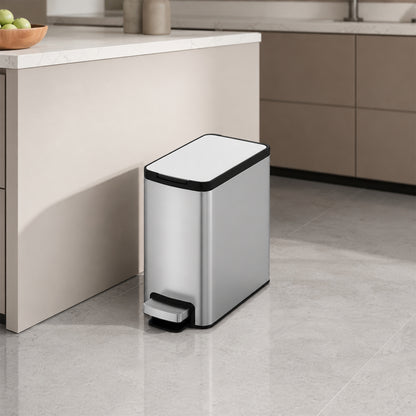 5L SS Indoor Trash Can With Foot Pedal