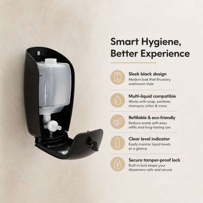 Plaza Manual Soap-Sanitiser Dispenser 800ML- Black