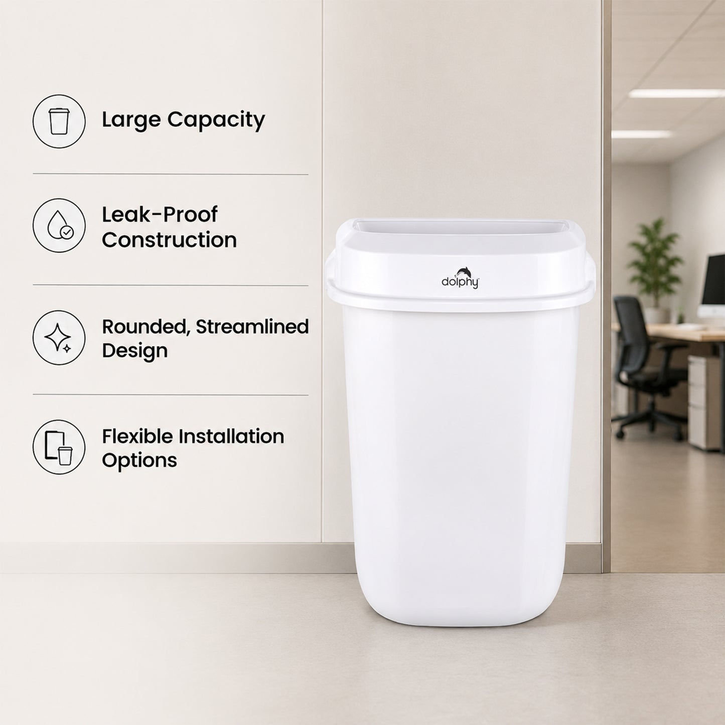 PLAZA Rubbish Bins White - 32L