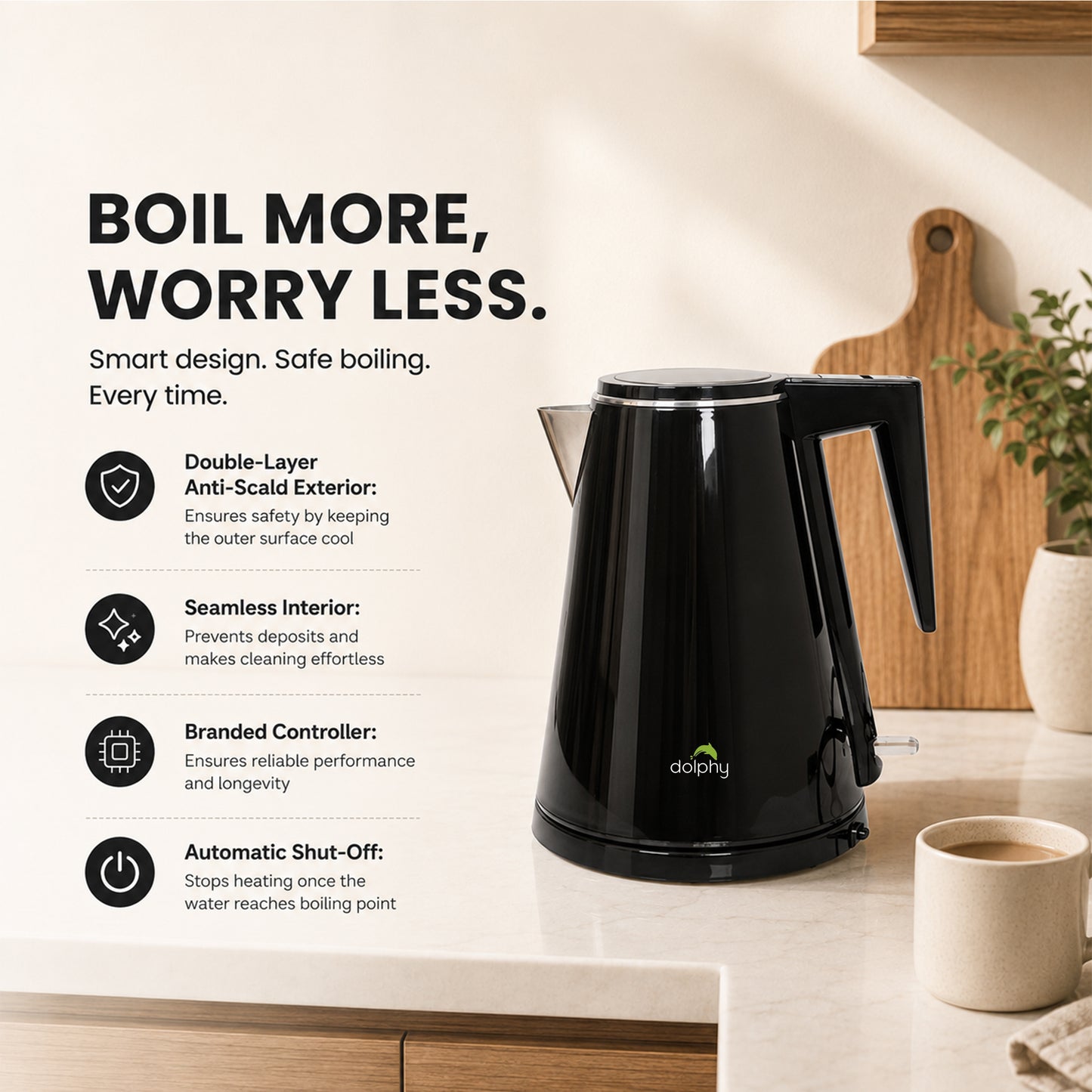 1.2L Stainless Steel Electric Kettle