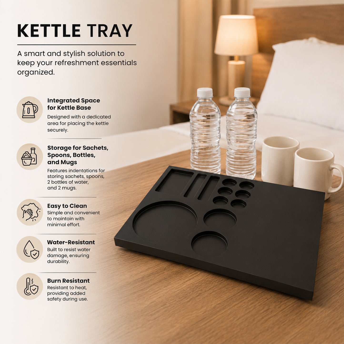Black Beech Wood Hospitality Tray