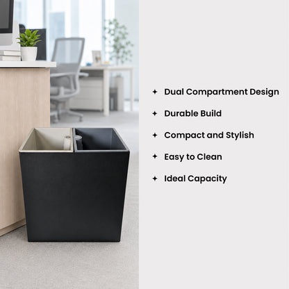 Recycle Compartment Bin 7L + 7L - Black