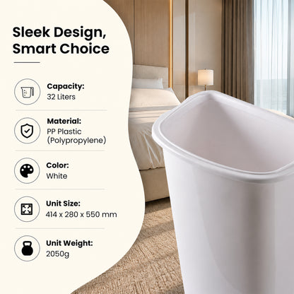 PLAZA Rubbish Bins White - 32L