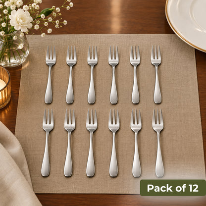 Dolphy Augusta Stainless Steel Cake Fork 145mm – 18/0 Grade (Pack of 12)