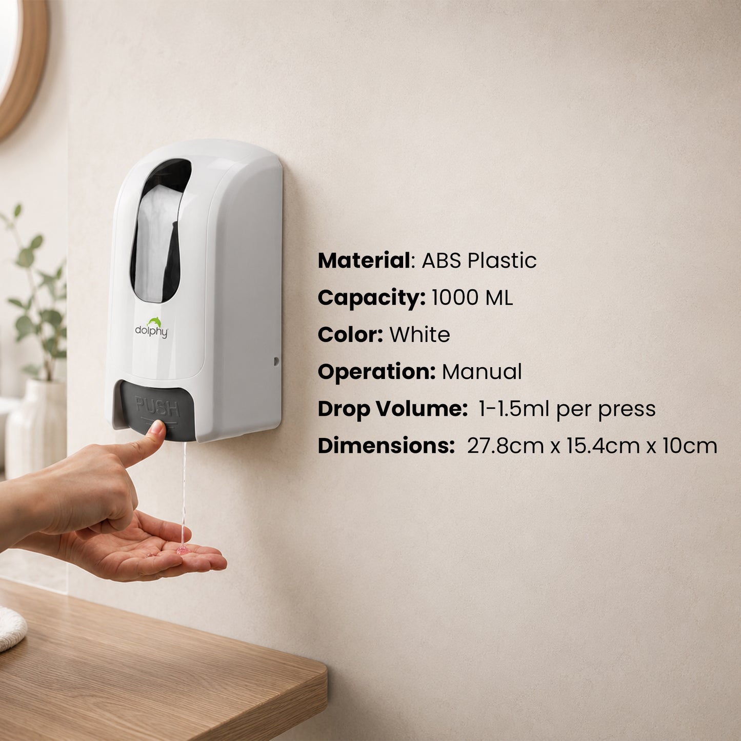 Manual Spray-Sanitiser Dispenser 1000mL - White