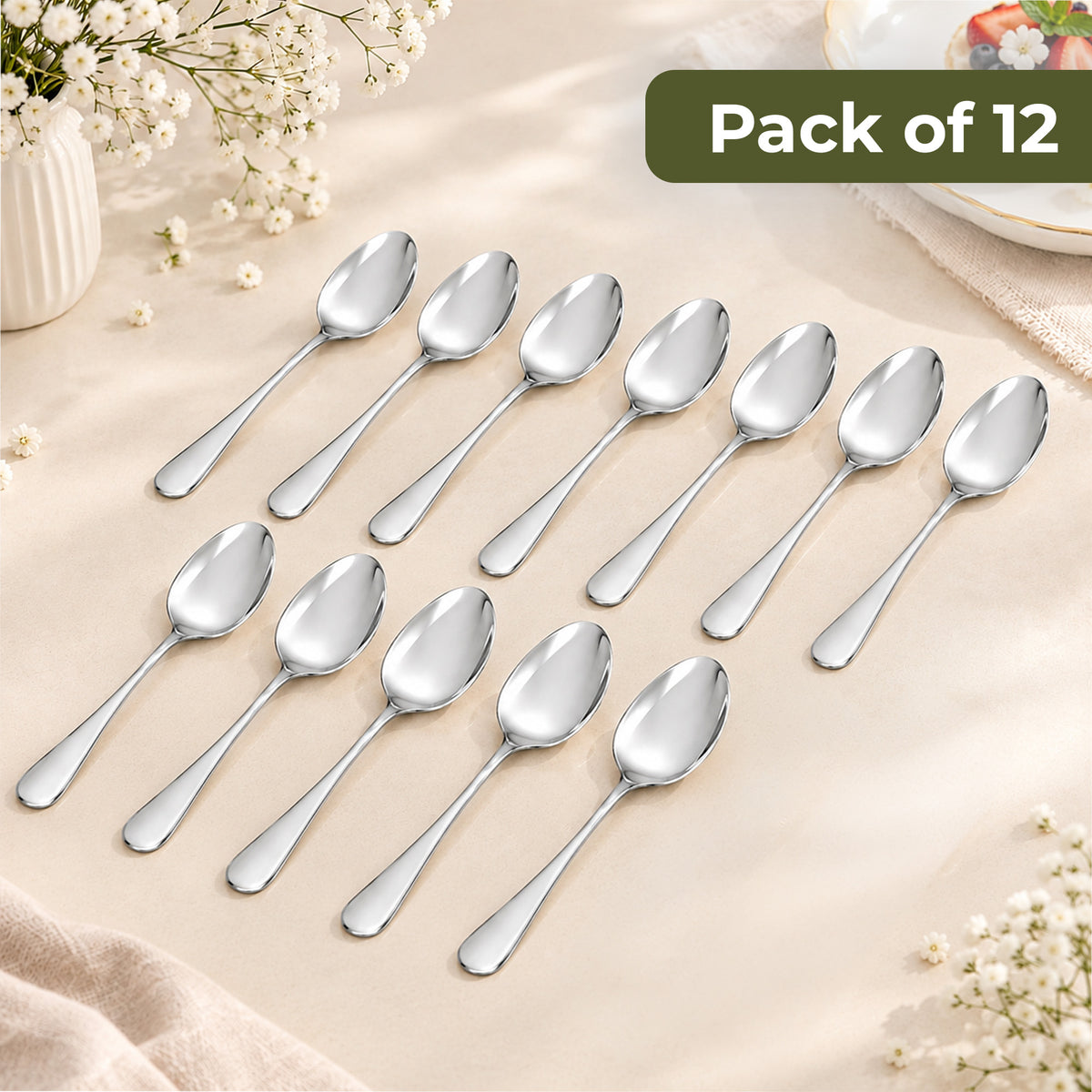 Dolphy Helena Stainless Steel Dessert Spoon 185mm – 304 Grade (Pack of 12)