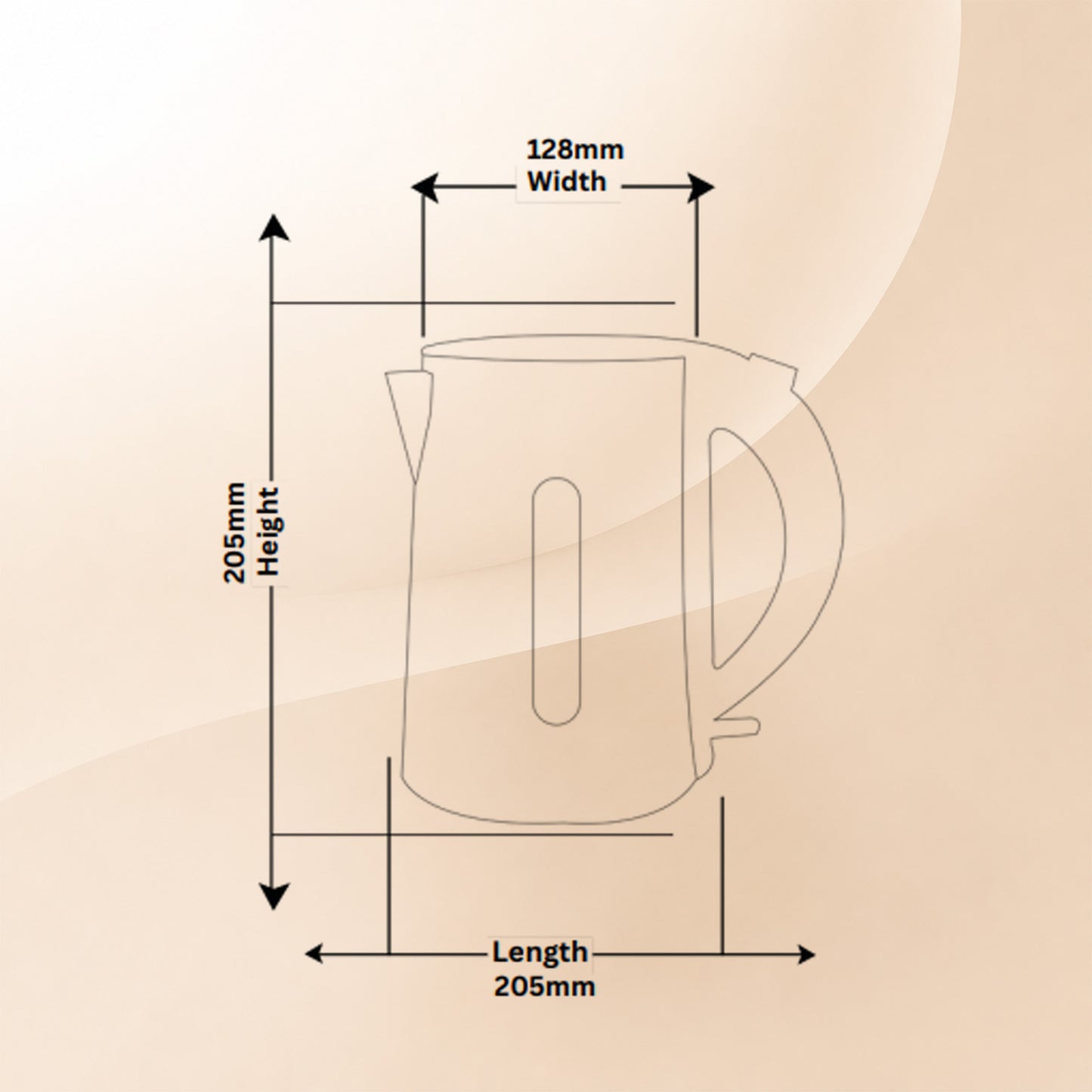 1.0L Brushed Silver Stainless Steel Kettle