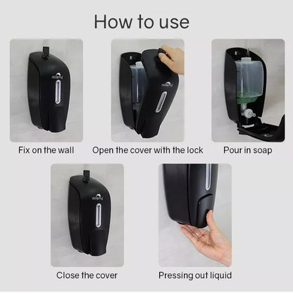 Plaza Manual Soap-Sanitiser Dispenser 800ML- Black
