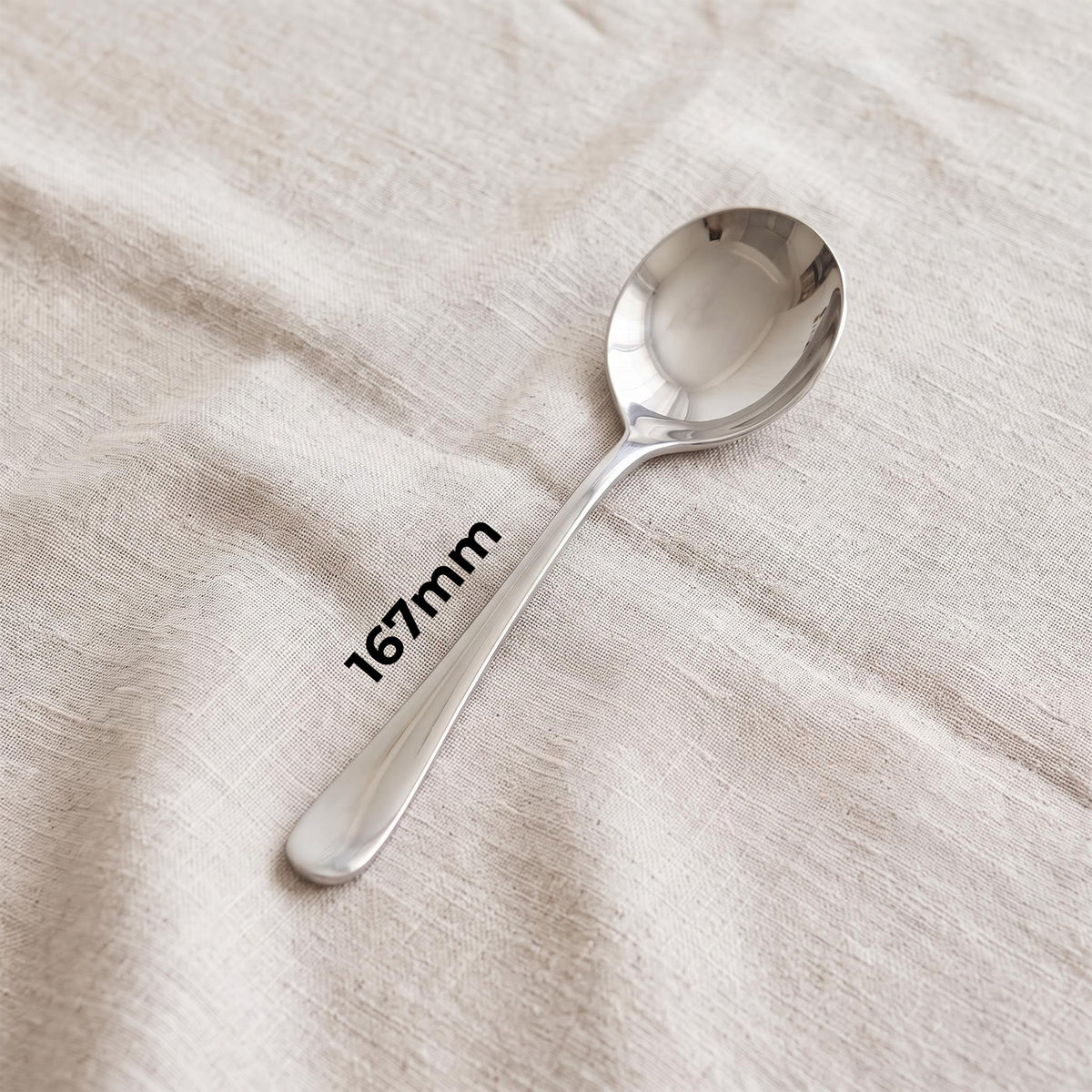 Dolphy Augusta Stainless Steel Soup Spoon 167mm – 18/0 Grade (Pack of 12)