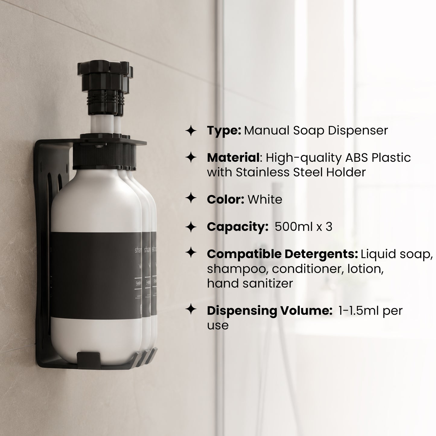 EcoFlow Refill Dispenser 500ml  - Matte White: Set of 3