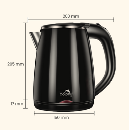1.2L Black 1800W Electric Kettle For Hot Water