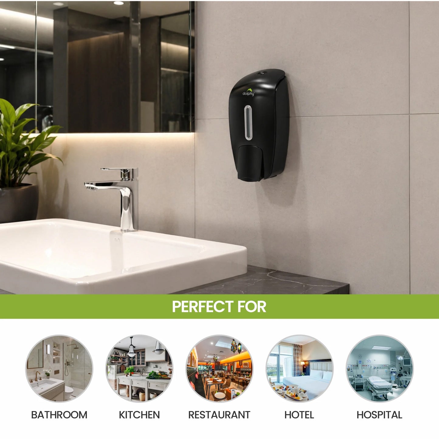 Plaza Manual Soap-Sanitiser Dispenser 800ML- Black