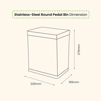 10 L Black Stainless Steel Dustbin