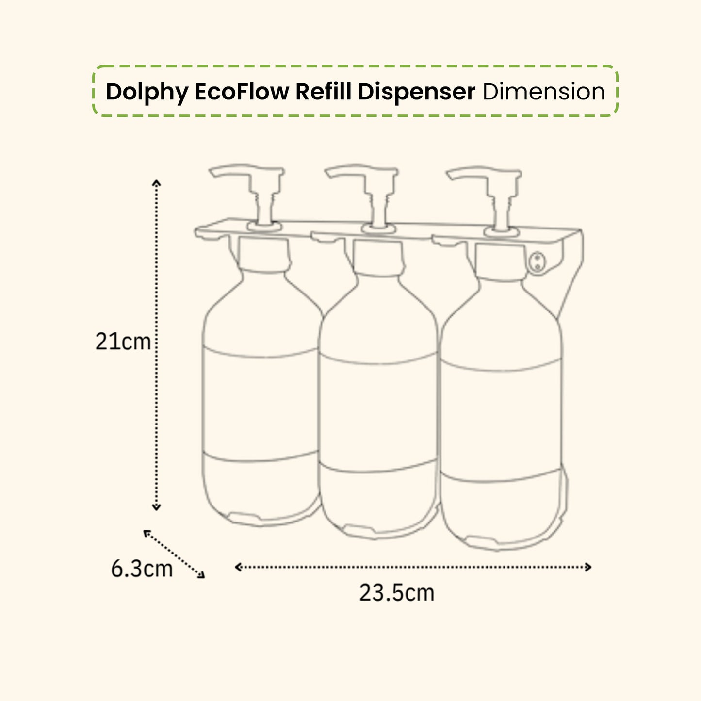 EcoFlow Refill Dispenser 500ml  - Matte White: Set of 3