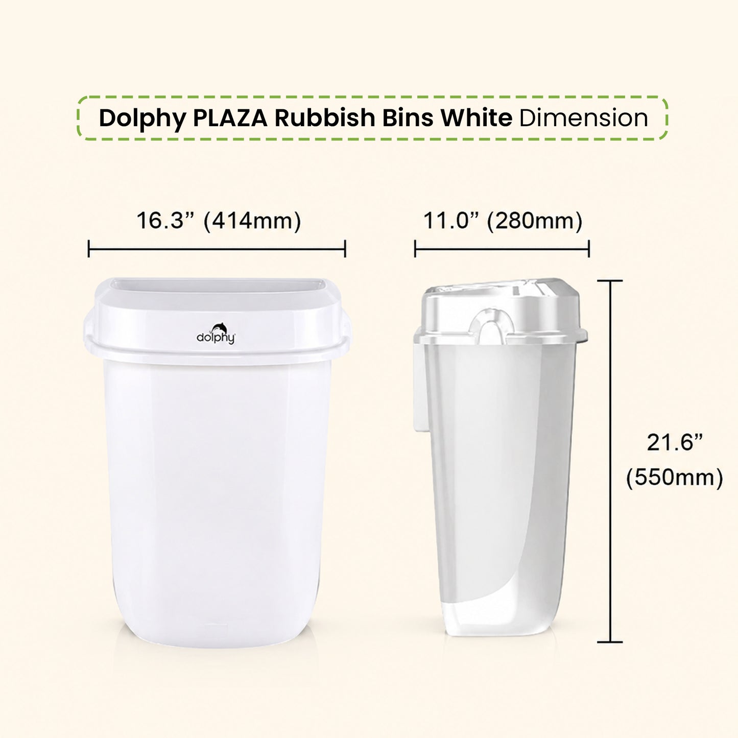 PLAZA Rubbish Bins White - 32L