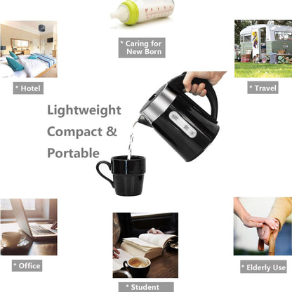0.6L Stainless Steel Electric Kettle Black