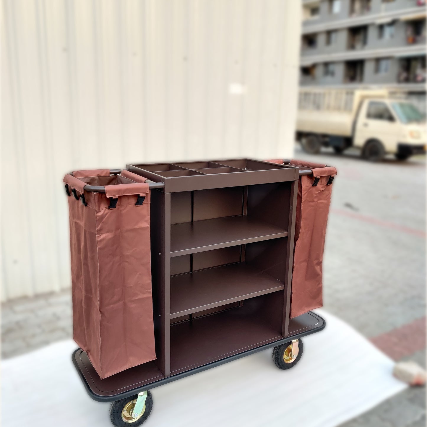Housekeeping Trolley Cart - Brown