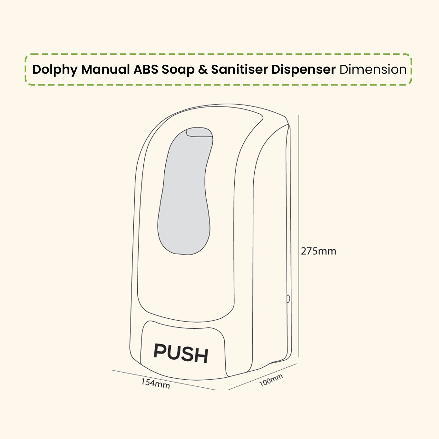Manual Soap-Sanitiser Dispenser 1000ML - Black